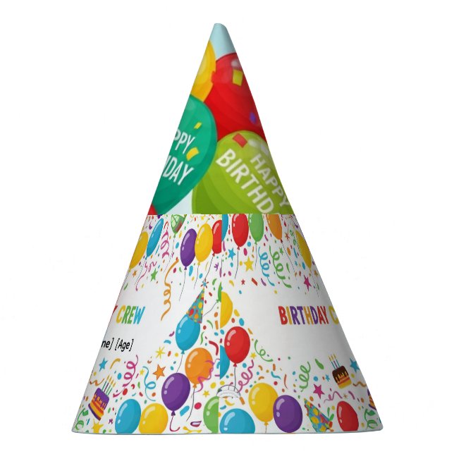 Custom Birthday Crew Party Hat – Personalised Kids (Right)
