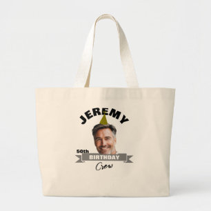 Custom Birthday Crew Tote with Name, Year & Photo