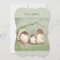 Custom Birthday Cute Sparrow Family Bird