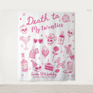 custom birthday Death To My Twenties 30 th pink  Tapestry