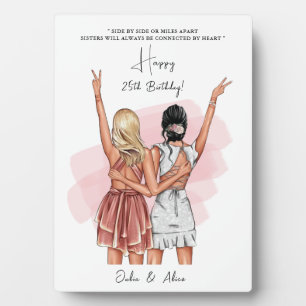 Custom Birthday Friends portrait - Pink Plaque