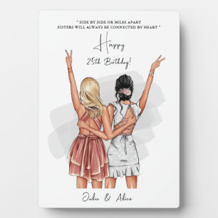 Custom Birthday Friends portrait Plaque - Grey