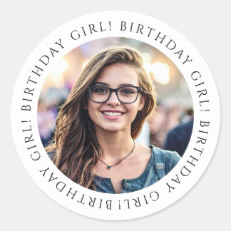 Custom Birthday Girl Photo Envelope Seal Sticker 