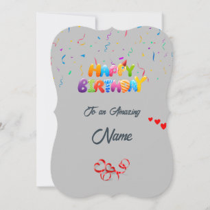 Custom Birthday Greeting Card - Beautiful Design