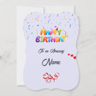 Custom Birthday Greeting Card - Beautiful Design