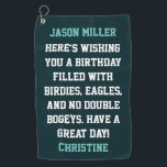 Custom Birthday Greetings Golf Towel<br><div class="desc">Custom Birthday Greetings Golf Towel</div>