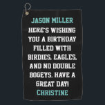 Custom Birthday Greetings Golf Towel<br><div class="desc">Custom Birthday Greetings Golf Towel</div>
