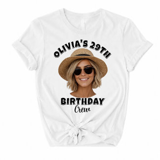 Custom Birthday Head Photo | Party Crew  T-Shirt