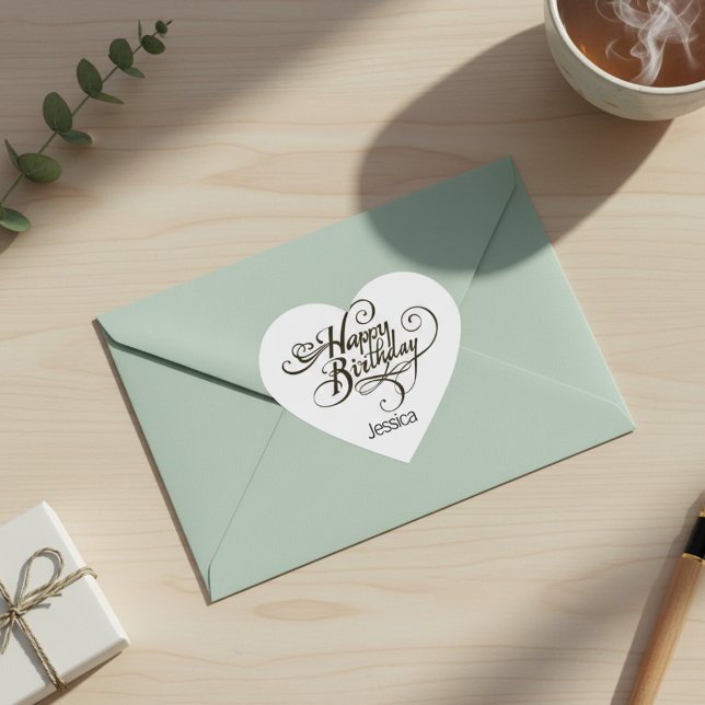 Custom Birthday Heart Sticker (Custom Birthday Heart Sticker)