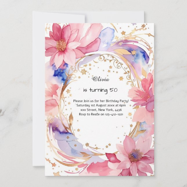 Custom Birthday Invitation (Front)