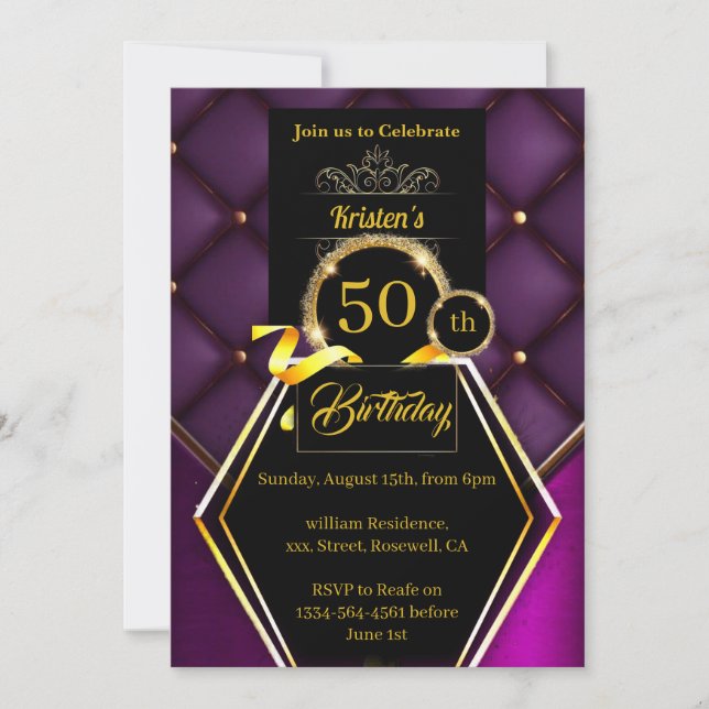Custom Birthday Invitation (Front)