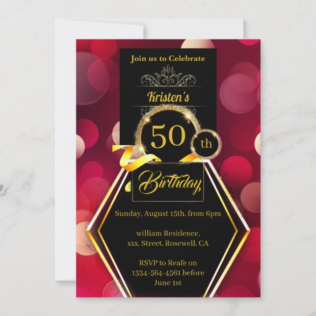 Custom Birthday Invitation (Front)