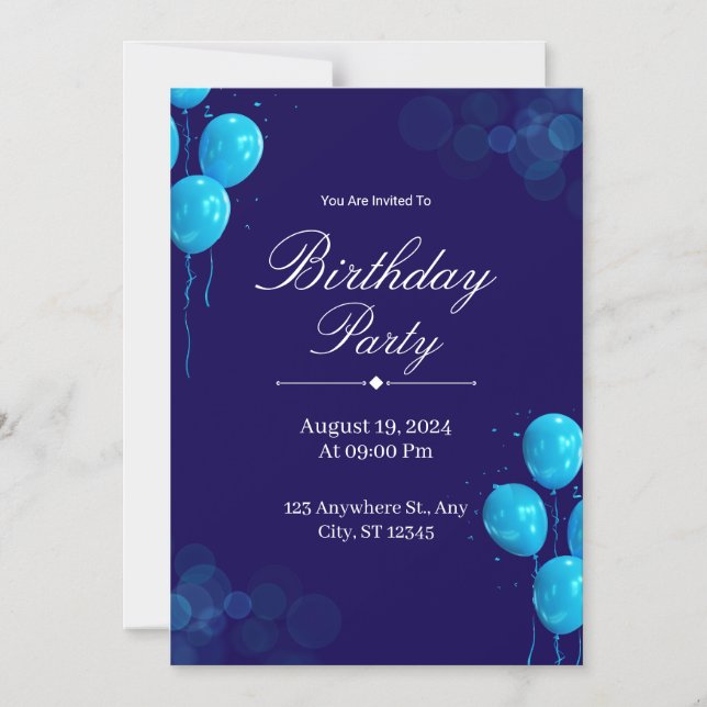 Custom Birthday Invitation Card (Front)