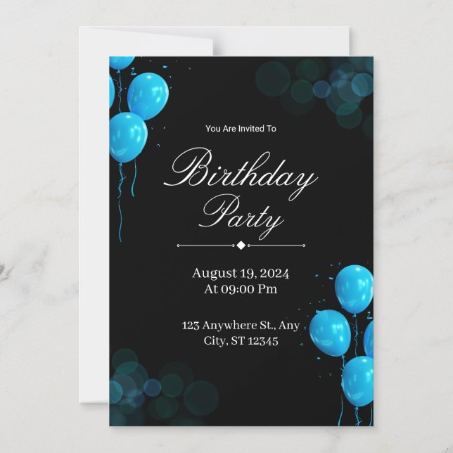 Custom Birthday Invitation Card (Front)