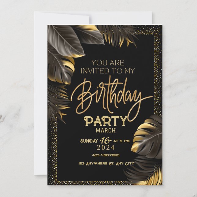 Custom Birthday Invitation Card - Personalise Your (Front)