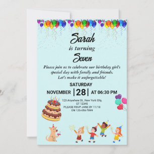 Custom Birthday Invitation with Colourful Design