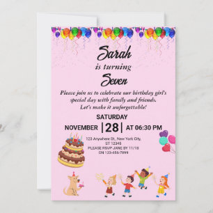 Custom Birthday Invitation with Colourful Design