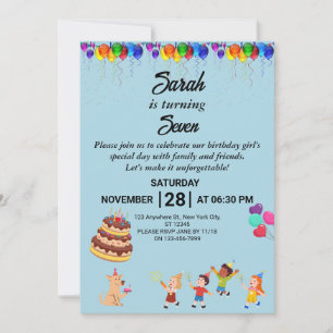 Custom Birthday Invitation with Colourful Design