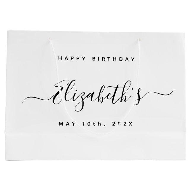 Custom  Birthday  Large Gift Bag (Back)