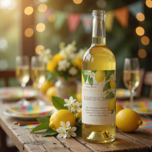 Custom Birthday Limoncello Bottle Label