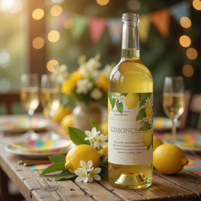 Custom Birthday Limoncello Bottle Label (Creator Uploaded)
