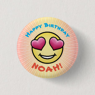 Custom Birthday Love Emoji 3 Cm Round Badge