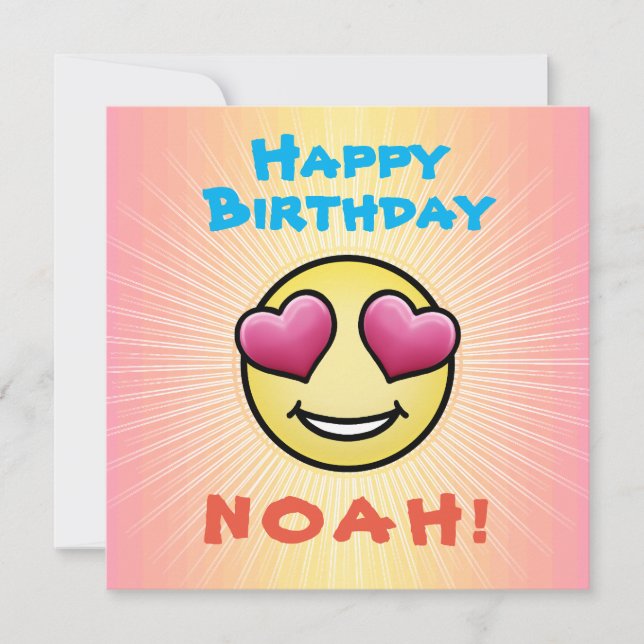 Custom Birthday Love Emoji Invitation (Front)
