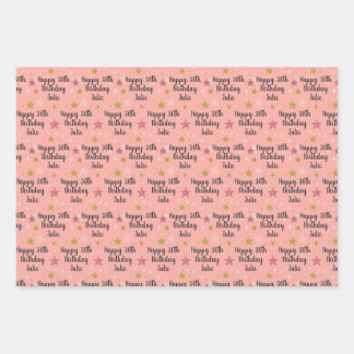 Custom Birthday Name & Age Wrapping Paper Sheets