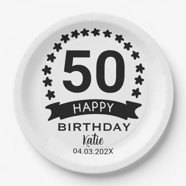 Custom Birthday Paper Plate (Front)