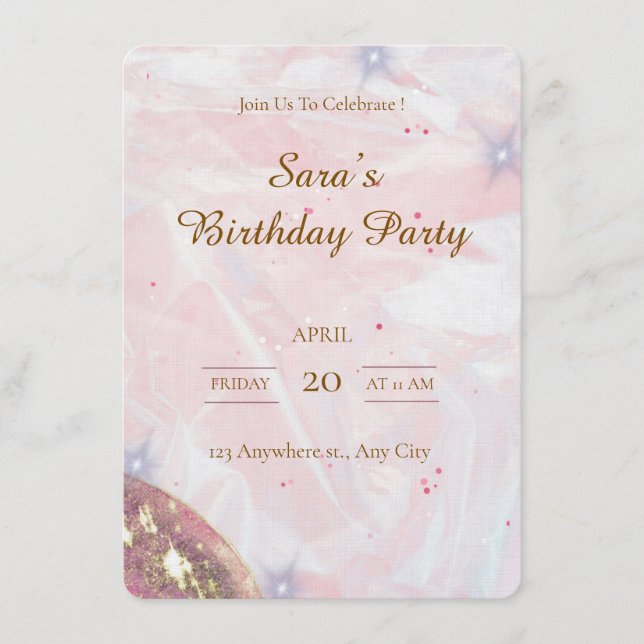 Custom Birthday Party Invitation (Front)
