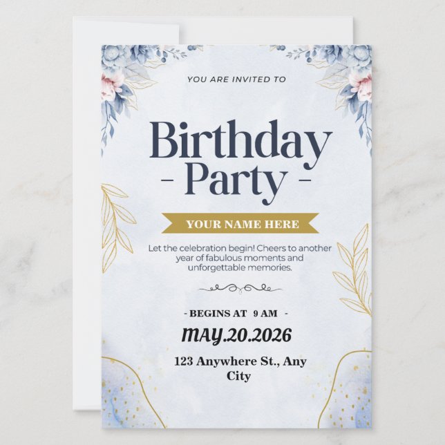 Custom Birthday party invitation surprise birthday (Front)