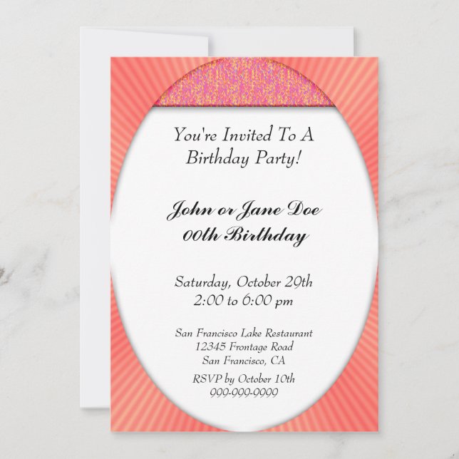 Custom Birthday Party Invites (Front)