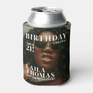 Custom Birthday Party Magazine Cover Cheers Can Cooler
