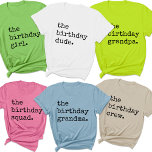 Custom Birthday Party Matching Group Vintage Cool T-Shirt<br><div class="desc">Introducing our Custom Birthday Party Matching Group Vintage Cool T-Shirt, designed to make your birthday celebration unforgettable. Perfect for birthday squad group photos or as a unique party favour, these shirts are a stylish way to commemorate the occasion. Crafted with care, these shirts feature custom text to showcase your birthday...</div>