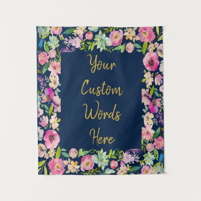 Custom Birthday Party Photo Booth Frame Backdrop Tapestry (Front)
