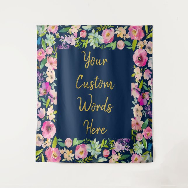 Custom Birthday Party Photo Booth Frame Backdrop Tapestry (Front)