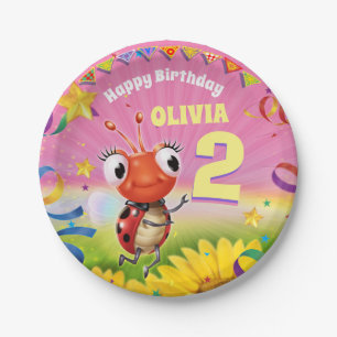 Custom Birthday Party plate girl 2yrs old