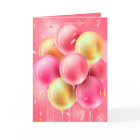 Custom Birthday Pink Balloons Greeting