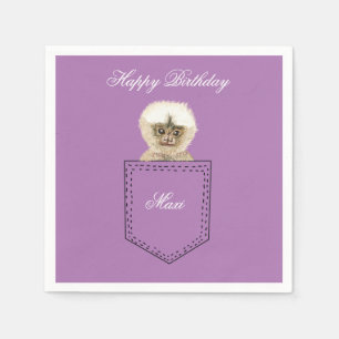 Custom Birthday Pocket monkey Napkin