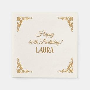 Custom Birthday Royal Gold  Napkin