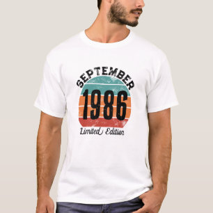 Custom Birthday September 1986 Limited Edition T-Shirt
