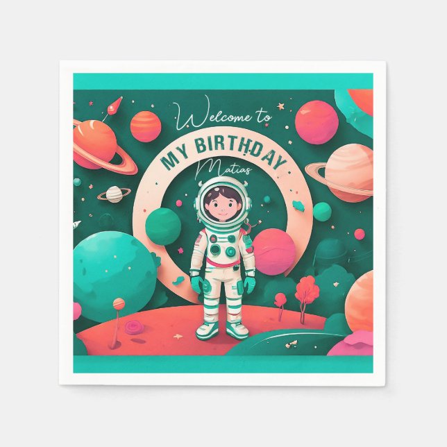 Custom Birthday Servers Napkin (Front)