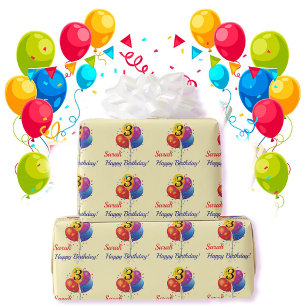 CUSTOM Birthday Wrapping Paper Child's NAME YEAR