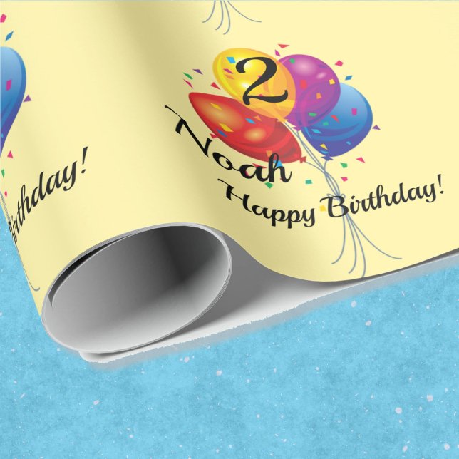 CUSTOM Birthday Wrapping Paper NAME YEAR Balloons (Creator Uploaded)