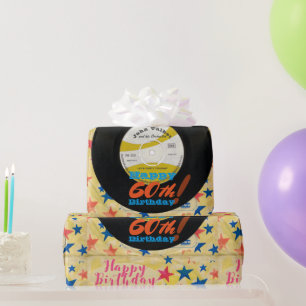 Custom Birthday Wrapping Retro Vinyl Record 45 RPM Wrapping Paper