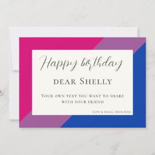 Custom bisexual flag birthday congratulation xmas holiday card