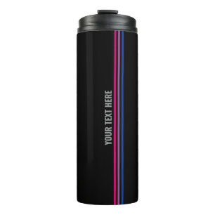 Custom Bisexual Flag Colour Stripes LGBT Thermal Tumbler
