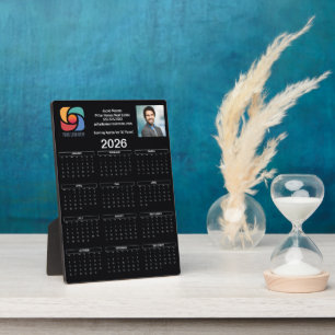 Custom Black 2026 Company Calendar Business Logo Plaque