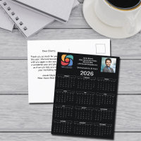 Custom Black 2026 Company Calendar Business Logo