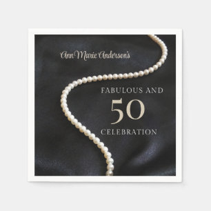 Custom Black 50 and Fabulous Napkin